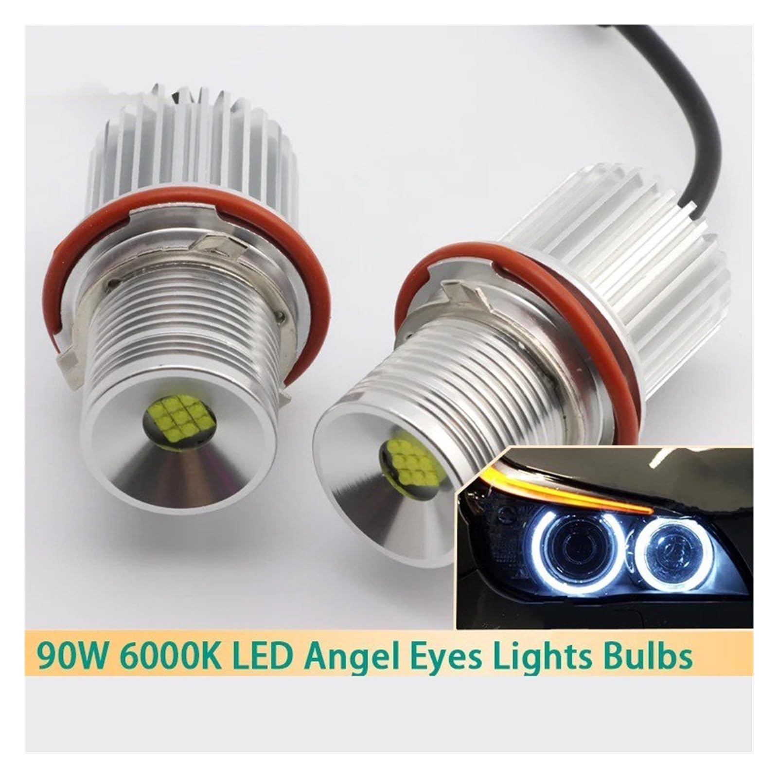 Luci diurne occhio d'angelo Per BMW E87 E39 Per M5 E60 E61 E63 E64 M6 E65 E66 E83 Per X3 000-2008 Lampada LED Angel Eyes Luci Posizione Lampadine Anelli halo LED