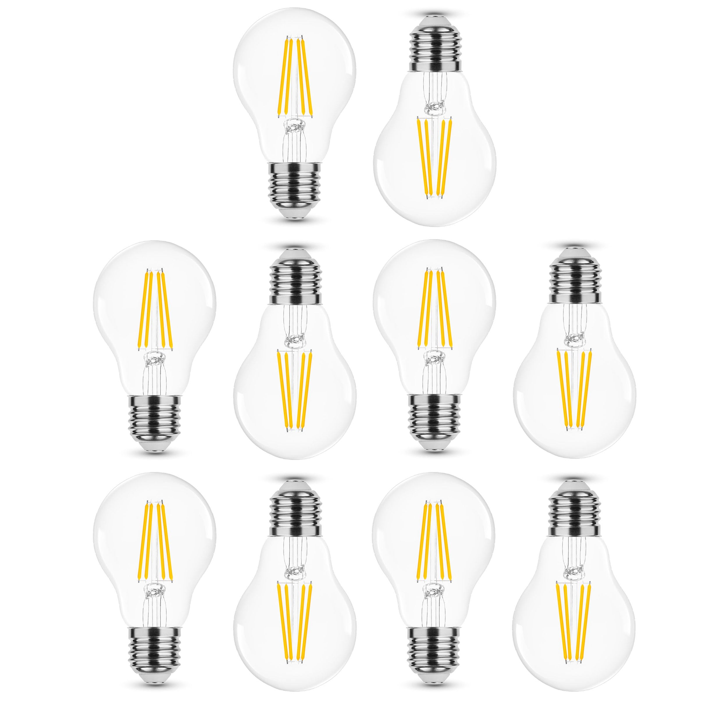 10er Pack LED-Filament-Globe A67 10W/827 2700K E27 220-240V dimmbar, warmweiß, 1350 Lumen, ersetzt 90W, 360° Abstrahlwinkel, 35.000 Stunden, LED-Glühlampe, LED-Birne