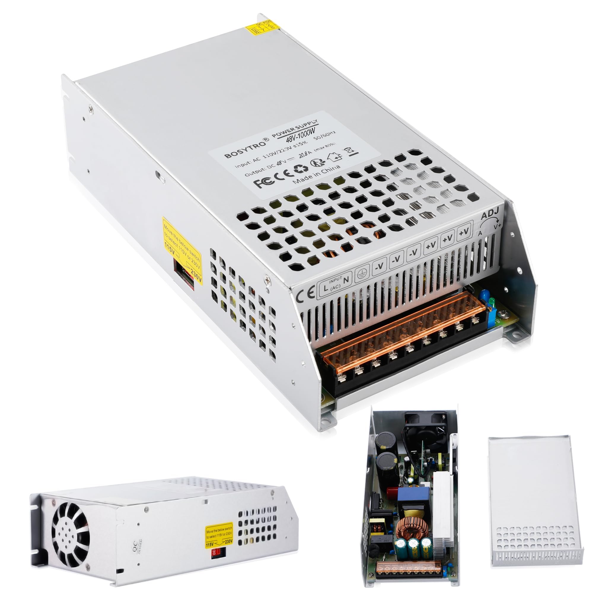 Universal Schaltnetzteil 48V 20.8A 1000W Geregelter Universal Netzteil AC 110V/220V (PSU SMPS) 48Volt Transformator Industriell Adapter LED Lichtleiste Lampe Halbleiter Motor Pumpe Winde Amplifier