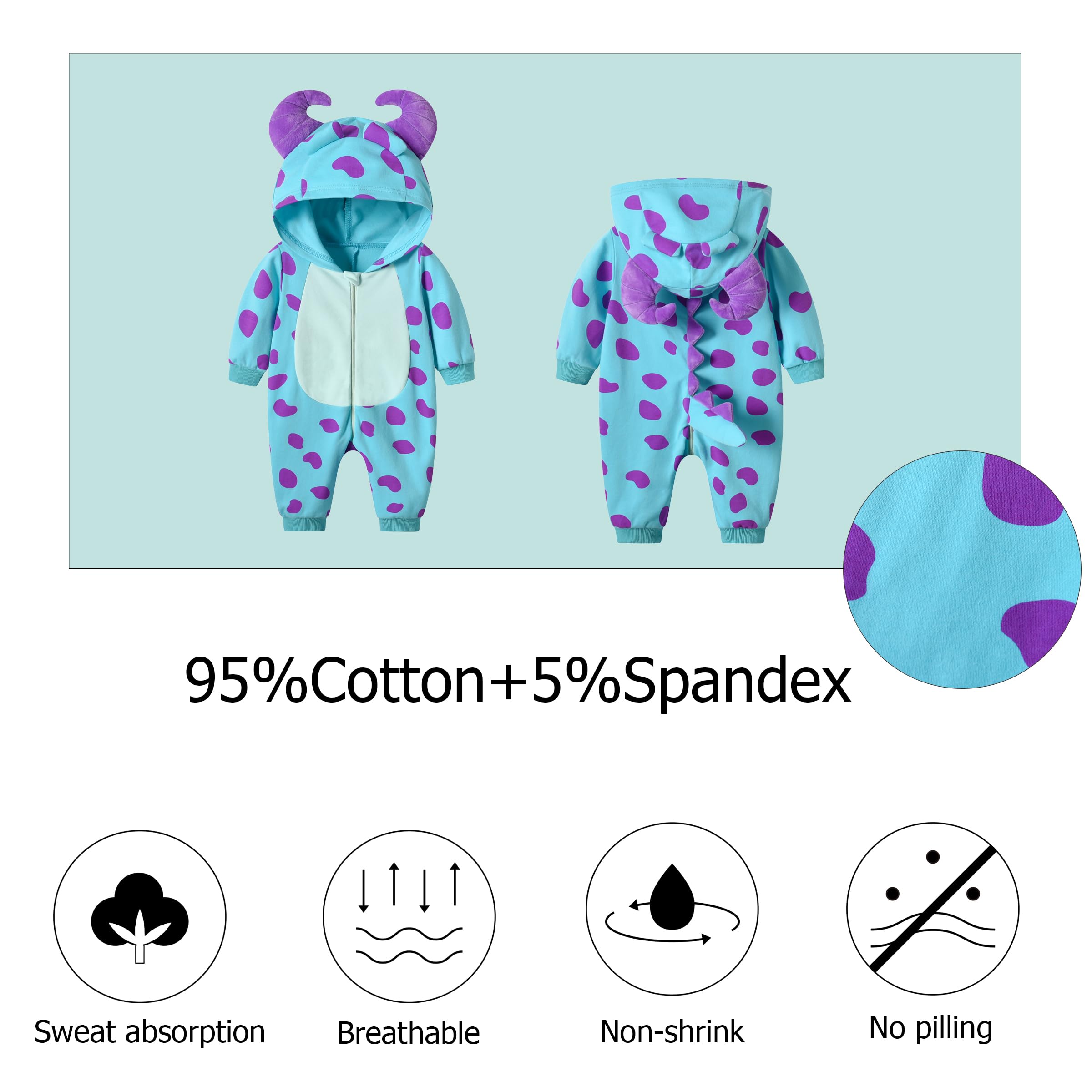 Bébé grenouillere À Capuchon,coton Enfant Combinaison Garçons et Filles,Bébé mignon à manches longues comme cadeau