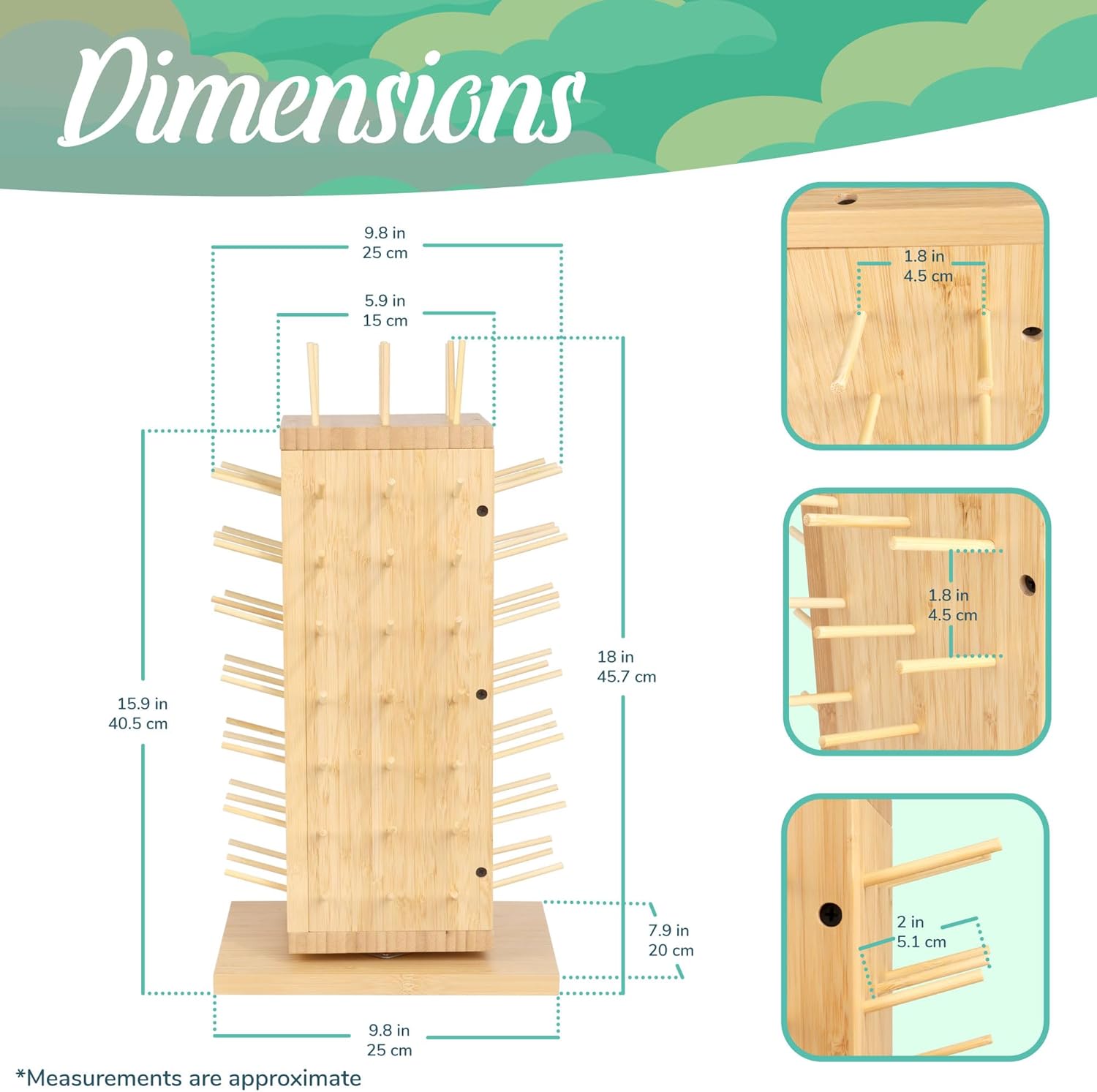 JubileeYarn 93-Spool Bamboo Rack - 1 Unit