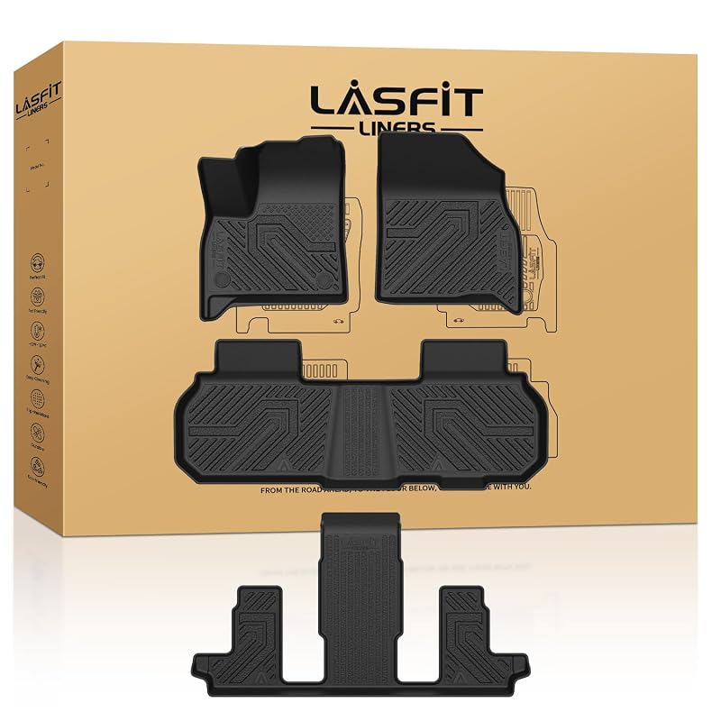 Conjunto de Tapetes Automotivos LASFIT em TPE para Chevrolet Traverse, GMC Acadia e Buick Enclave, 7 lugares