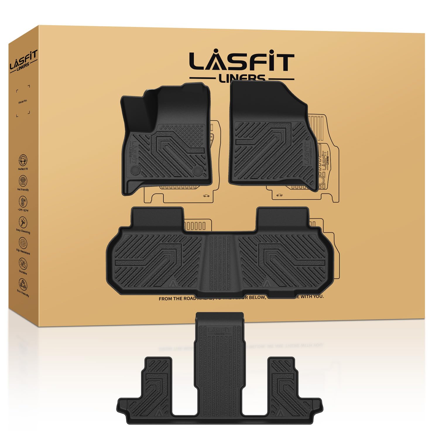 LASFIT Floor Mats for Chevrolet Traverse 2024-2027 (Only 7 Seats)