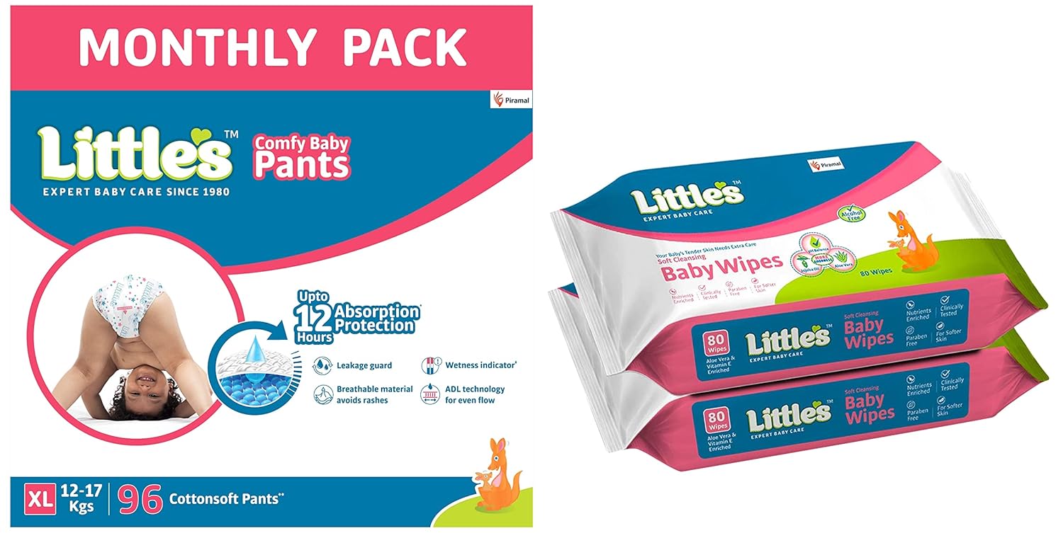 Buy Little's Baby Pants Diapers with 12 Hrs Absorption Indicator,XL (12