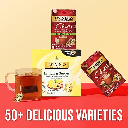 Vista 537 de Twinings, Pure Green Tea - Té verde con sabor suave y aroma atractivo con cafeína, disfruta caliente o helado, bolsas de té individuales