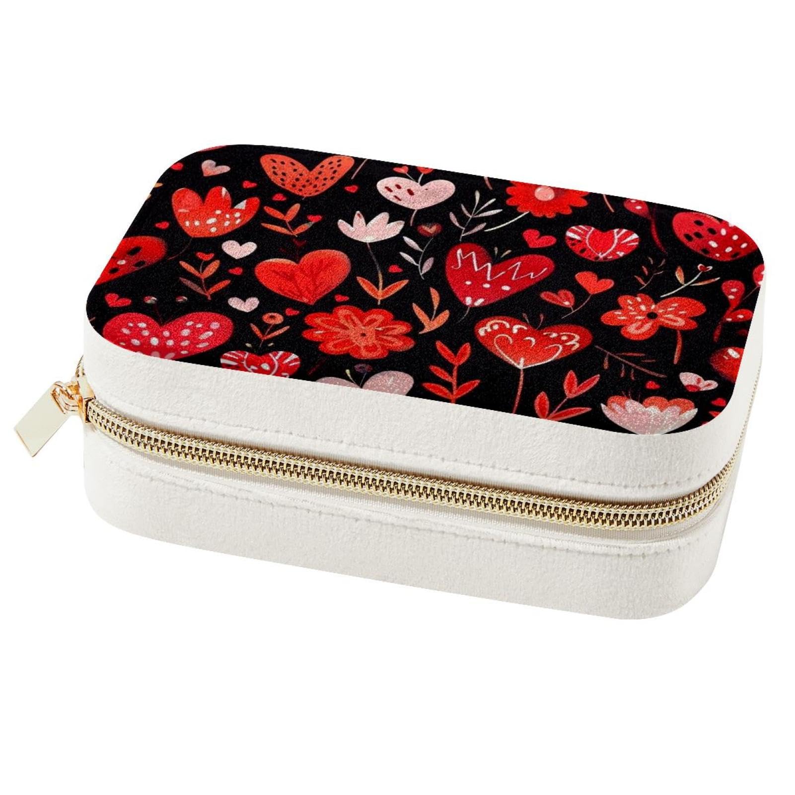 Boîte à bijoux portable cœur fraise, le cadeau de demoiselle d'honneur