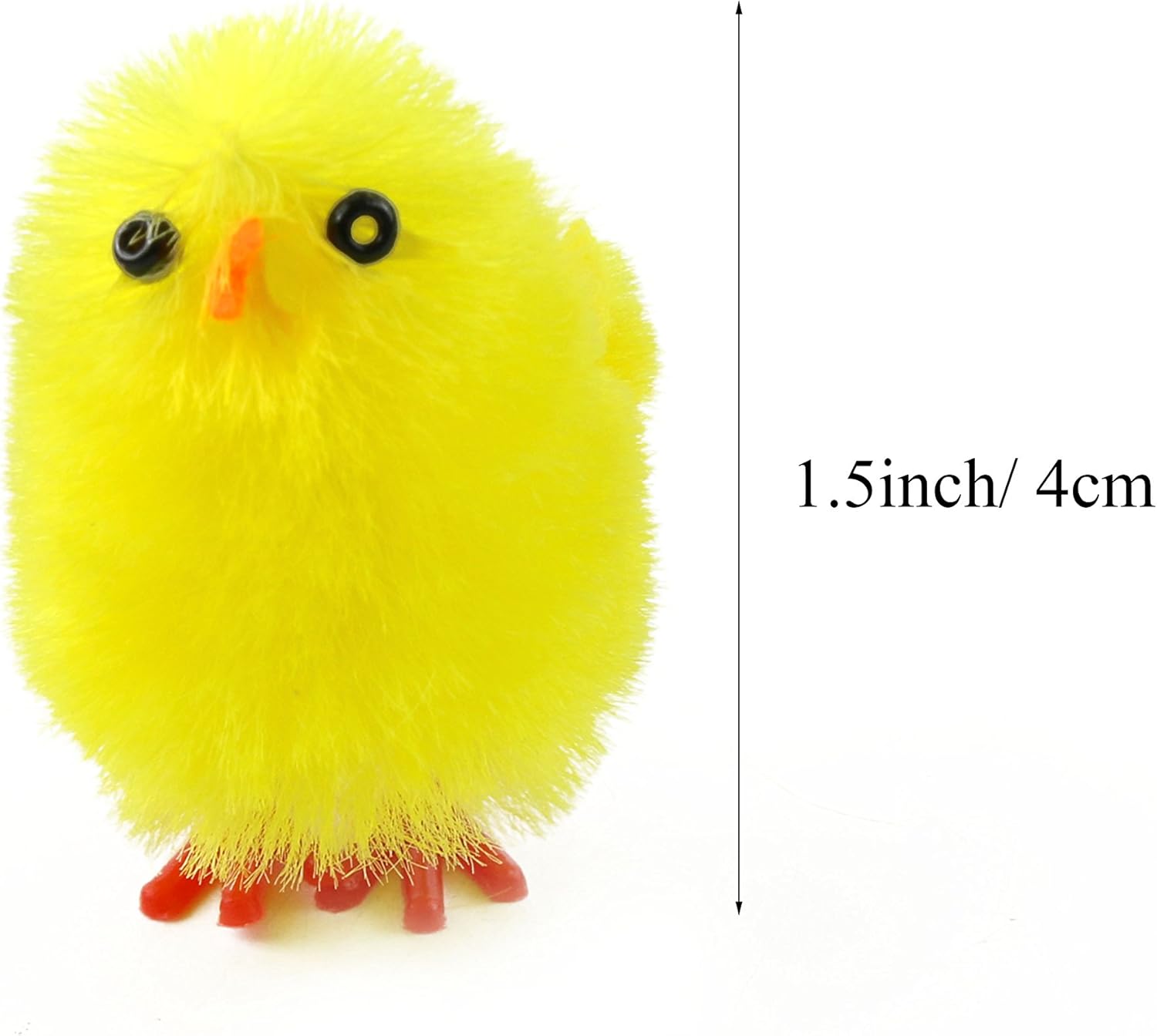 WEWILL 36pcs Easter Chicks Mini Chicks Chenille, 1.5 Inches Small Cute Fluffy Yellow Chicks Party Favors Easter Egg Bonnet Easter Basket Filler Decoration