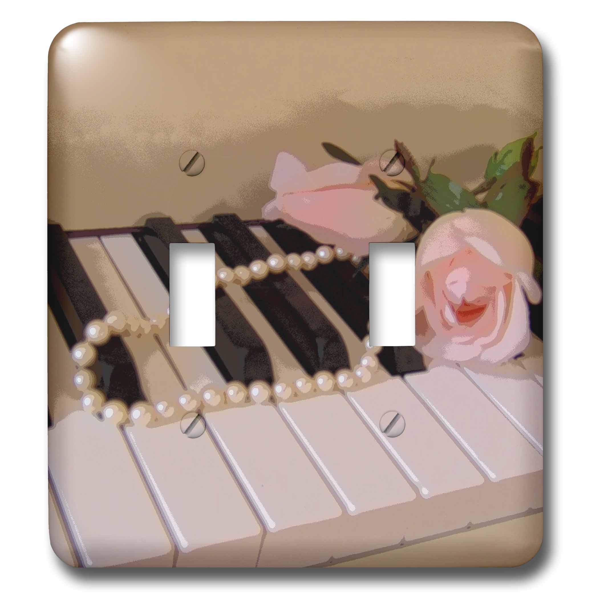 Interrupteur à baïonnette avec roses et touches de piano pour décorer un salon de musique
