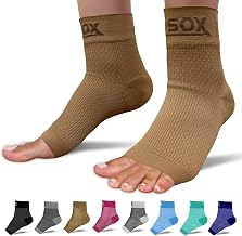 SB SOX Plantar Fasciitis Relief Socks – Ankle Brace Compression Sleeve – Arch Support for Foot Pain, Swelling, Heel Spurs – Foot Brace for Achilles Tendonitis Relief, Injury Recovery (Nude, Medium)