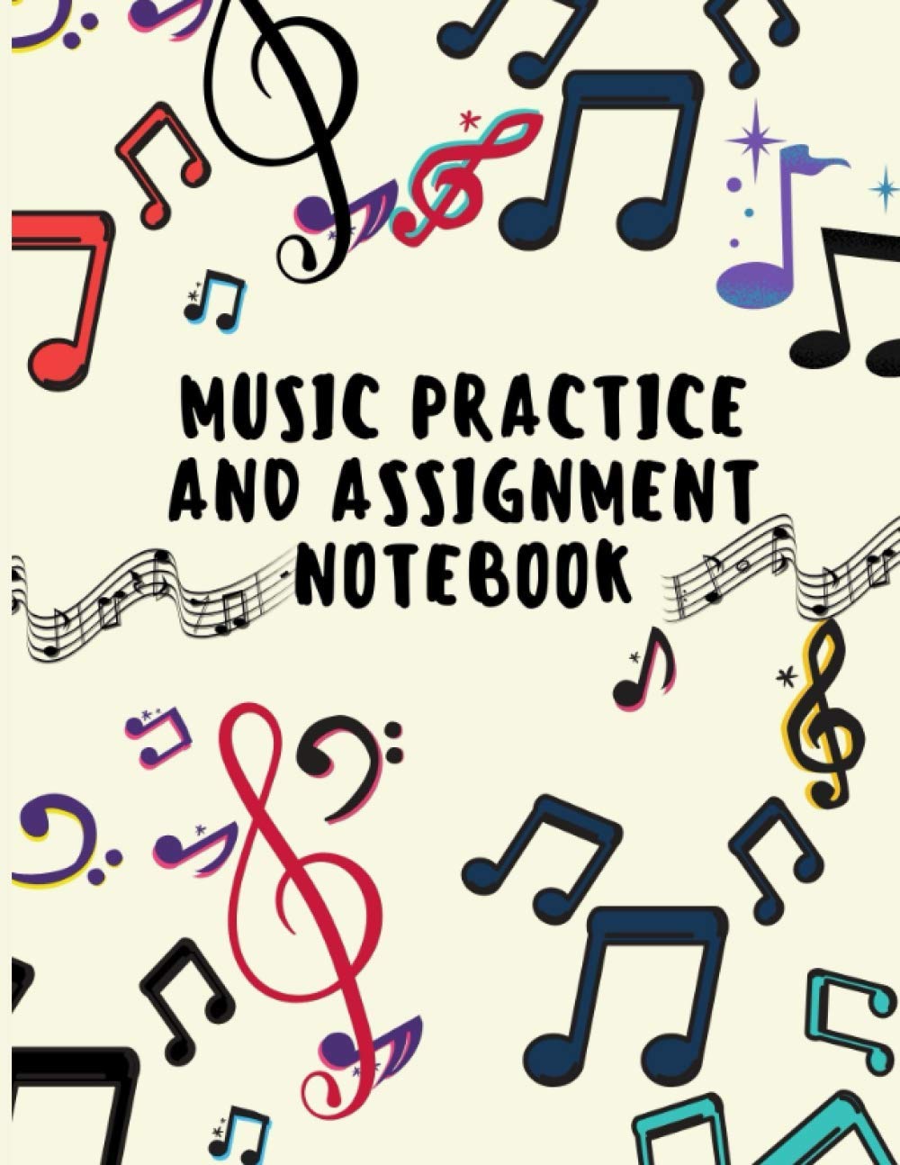 Music practice And Assignment Notebook: Music Lesson Tracking Charts | Record Notes and Practice Log Book / matte finish cover