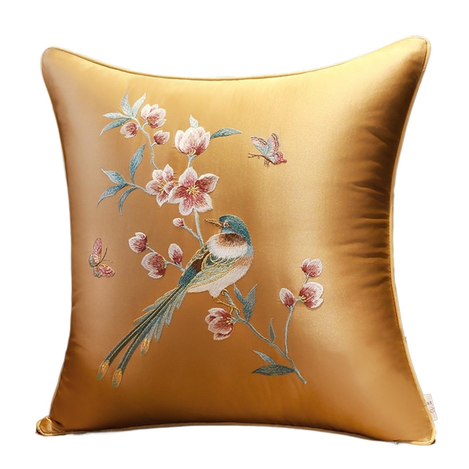 SNDISNV Embroidered Flower Bird Pillowcase For Bedroom