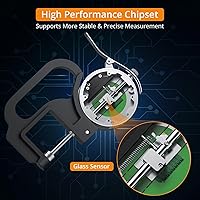 Vista 2 de Neoteck Calibre de espesor digital 1 pulgada/25.4mm, 0.0005 pulgadas/0.01mm Pantalla LCD con conversión de pulgada/mm Herramienta de medición