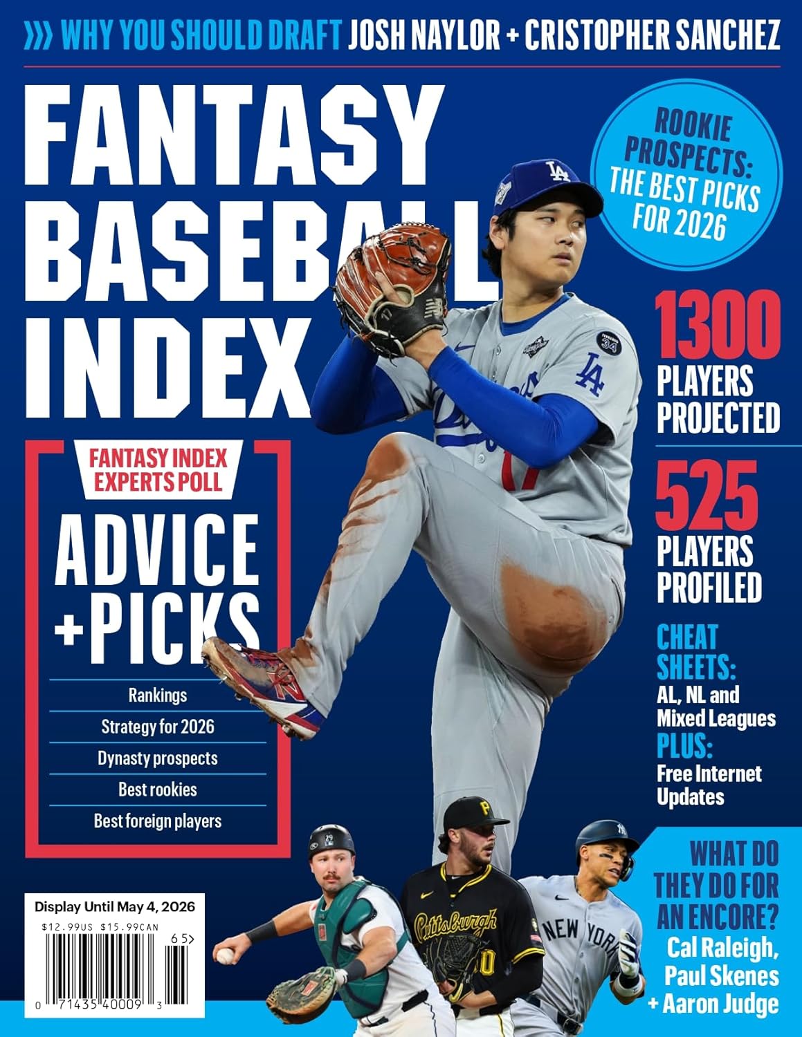 Fantasy Baseball Index Book 2026 | Top Player Profiles & Rankings | Cheat Sheets & Check Lists | Draft Strategies Guide | Rookies | Dynasty Prospects | Advice & Analysis Magazine