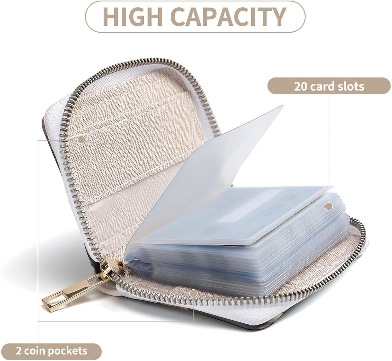 Cute French Bulldog Card Holder RFID Blocking,Credit Card Wallet for Women And Men,Card Case Organizer Bag with Zipper