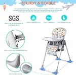 LIVINGbasics 3-in-1 High Chair for Baby | Foldable Baby Feeding Chair with Wheels, 6-Position Adjustable Seat Height, 3-Position Adjustable Food Tray, 33 lbs Cap
