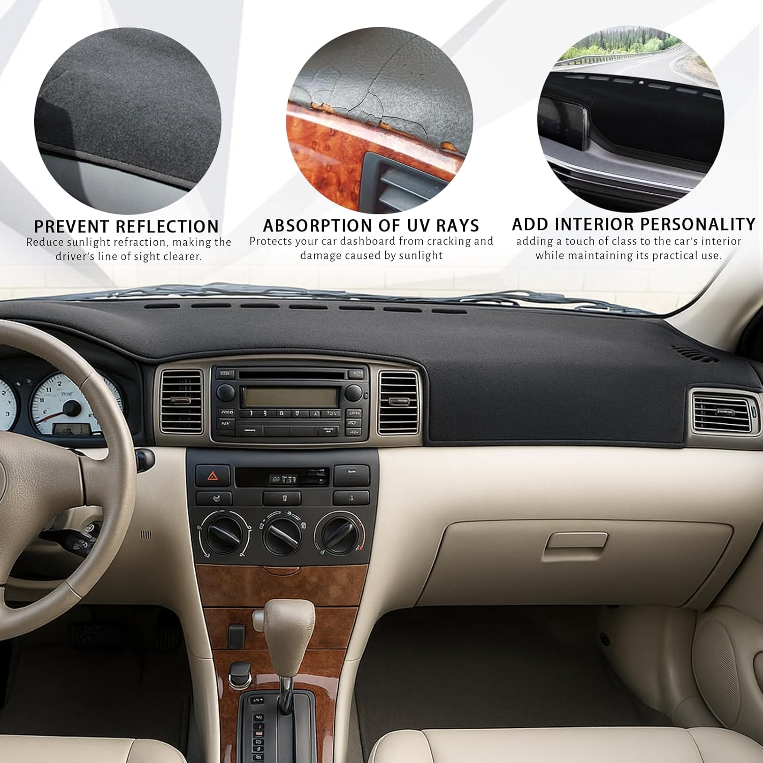 Dash Cover Fit for 2003 2004 2005 2006 2007 2008 Toyota Corolla Dashboard Cover Dashcover Dash Mat Protector Carpet Pad