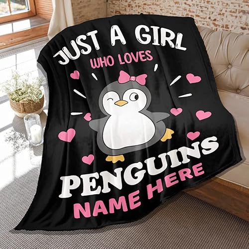 Daijizaio Couverture personnalisée en flanelle avec inscription « Just Girl Who 