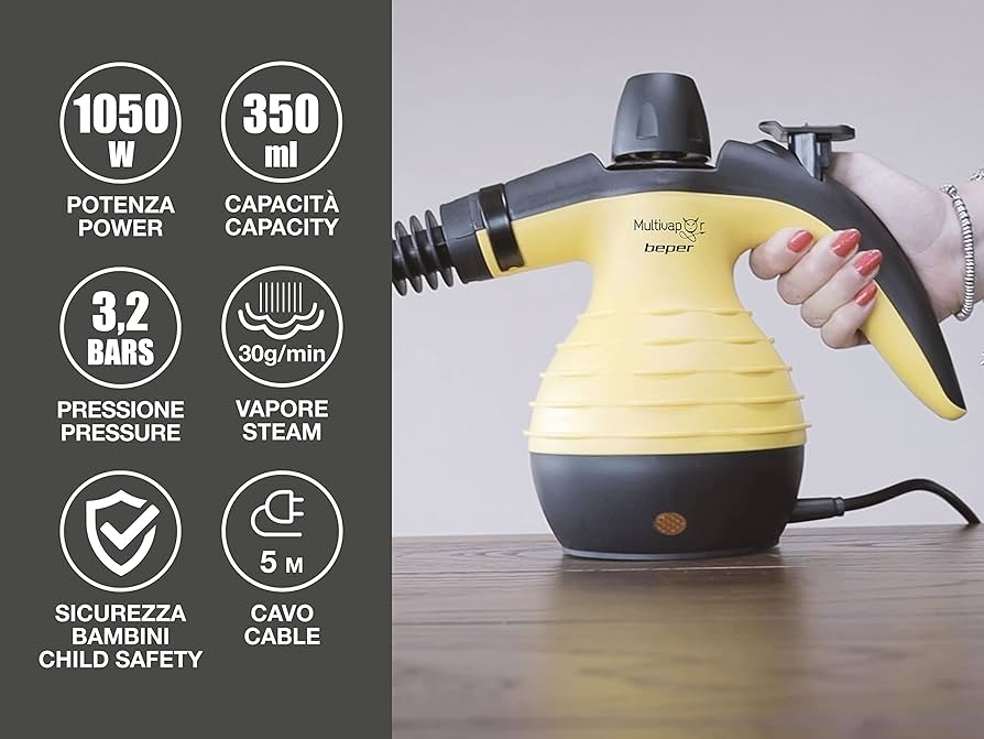 Pulitore A Vapore Beper 350ml - 3.2 Bar, Vapore Continuo | Per Pavimenti, Vetri E Divani - Foto 11