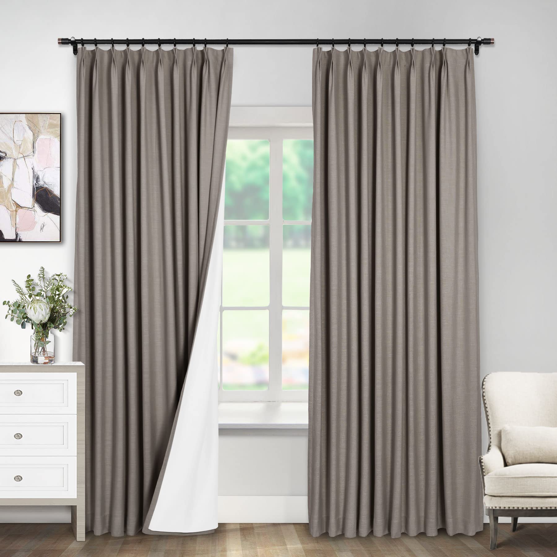 100% zaciemniające zasłony plisowane z izolacją termiczną 127 cm szer. x 274 cm dł. - idealne do salonu, biura, mieszkania - zwiększają prywatność, wydajność energetyczną i styl