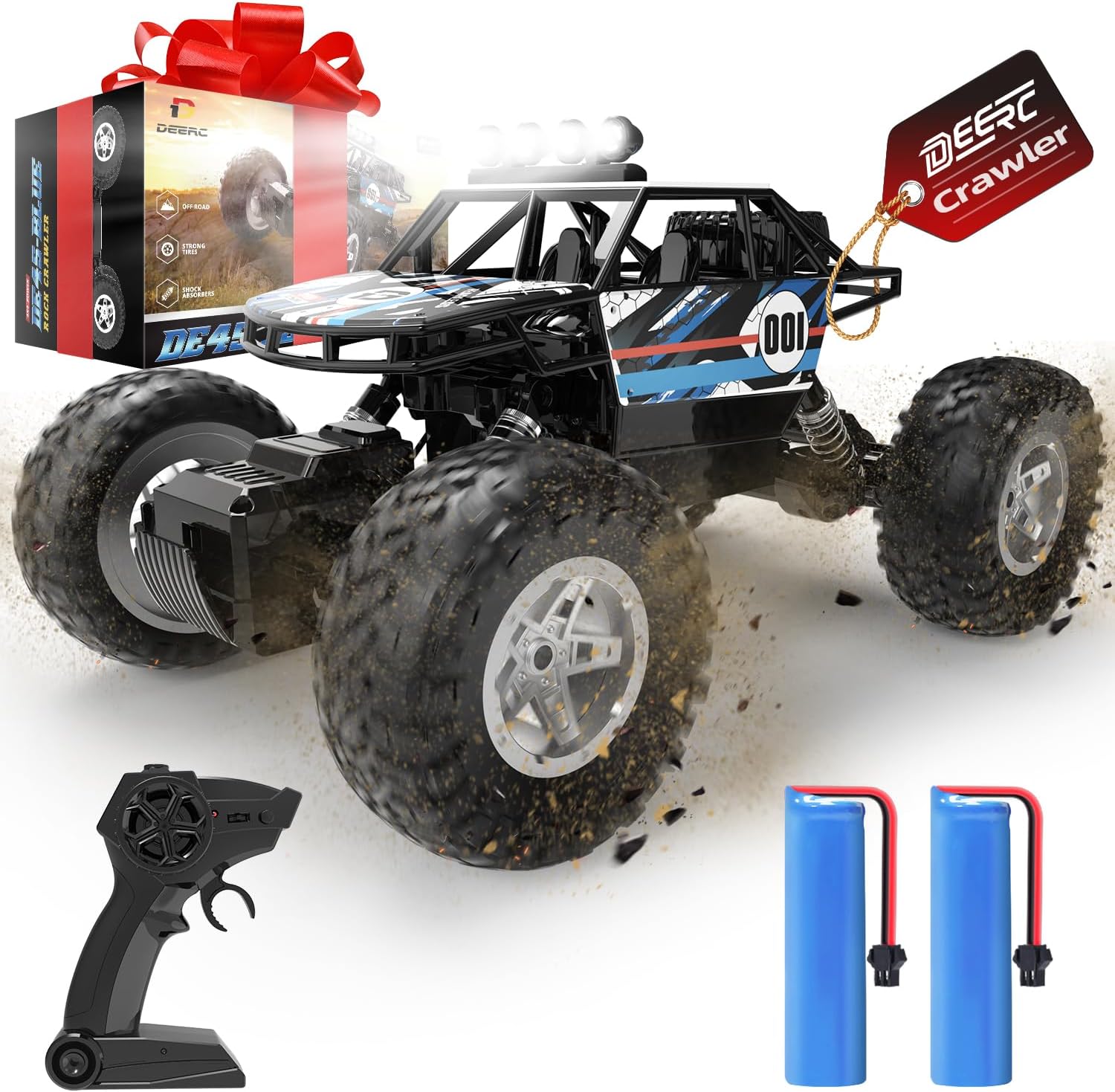Mostop RC Truck Crawler 1/16 Scale Pickup RC Truck All Terrain Car Toy for Kids, 4x4 OffRoad RC