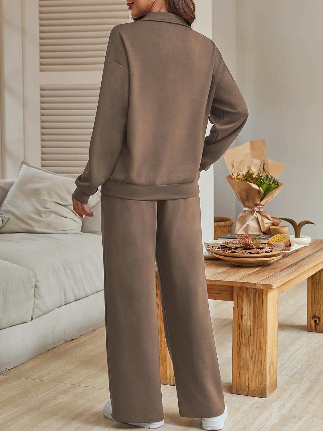 Womens Trendy 2 Piece Outfits Lounge Sets Matching Airport Travel Vacation Sweatshirt Sweatsuits - Image 4