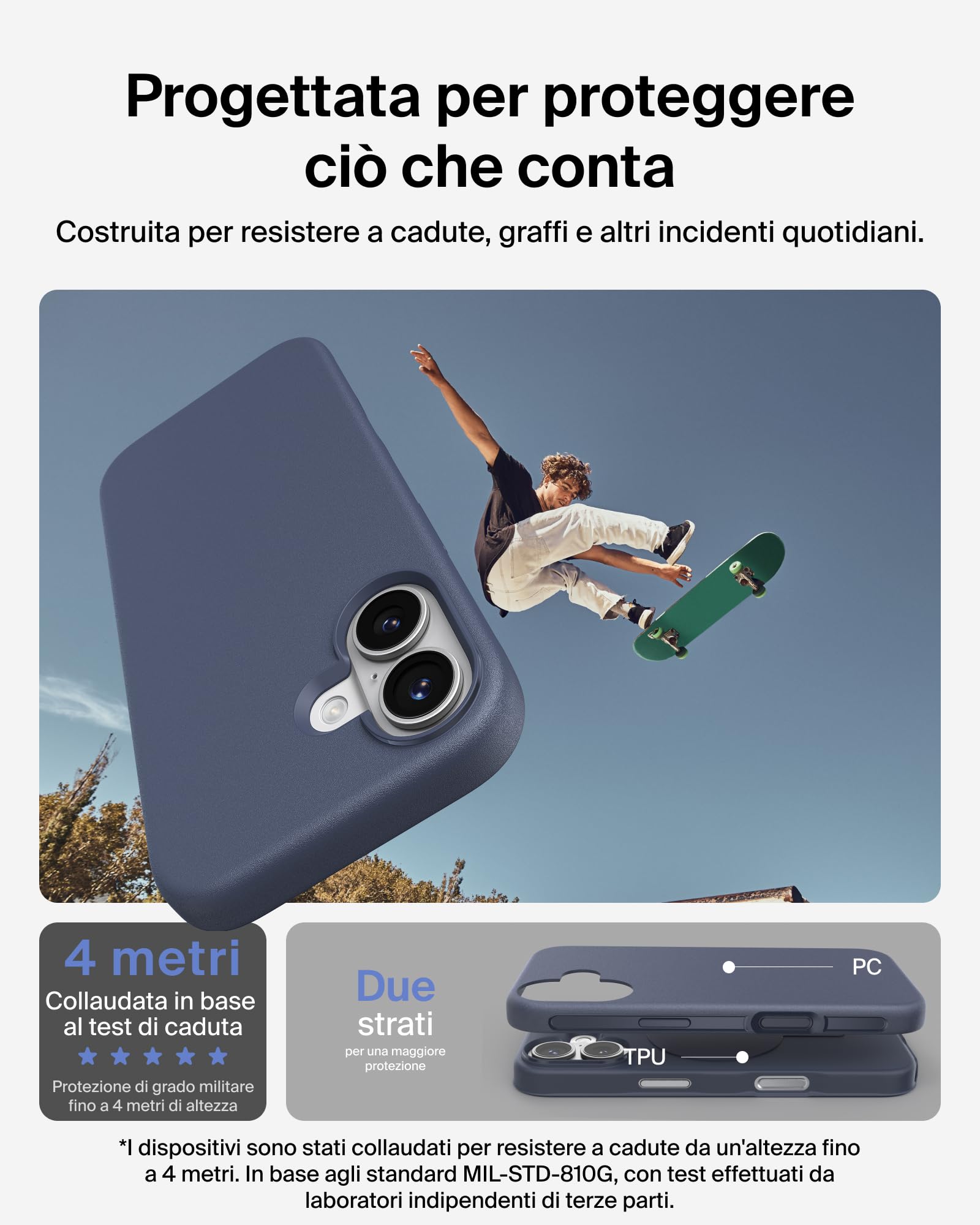 Belkin SheerForce Protect Cover per iPhone 17 Compatibile con MagSafe, Design Sottile e Rivestimento Antigraffio, Custodia Protettiva per iPhone, Magnetica e Anti-urto - Blu