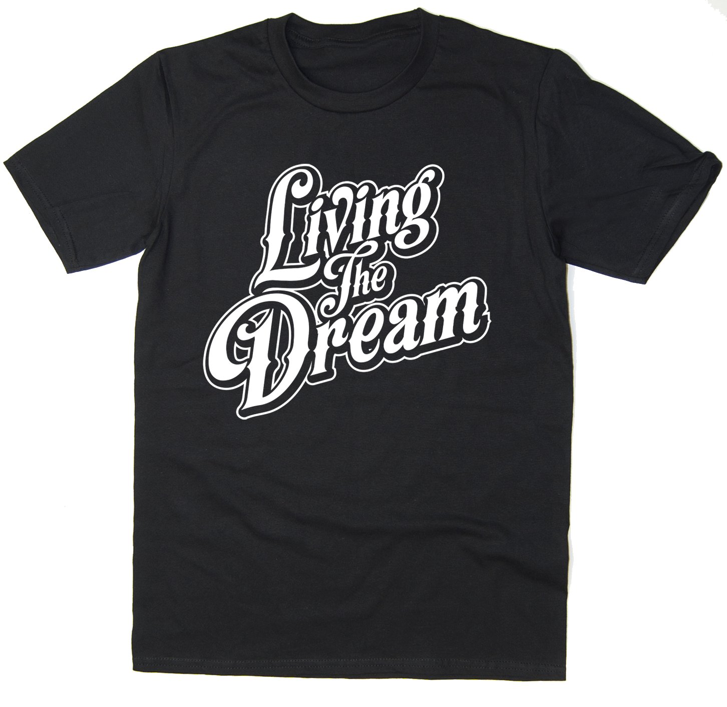 Rocket Fuel 'Living The Dream' Mens Funny Printed T-Shirt - Black - XXL