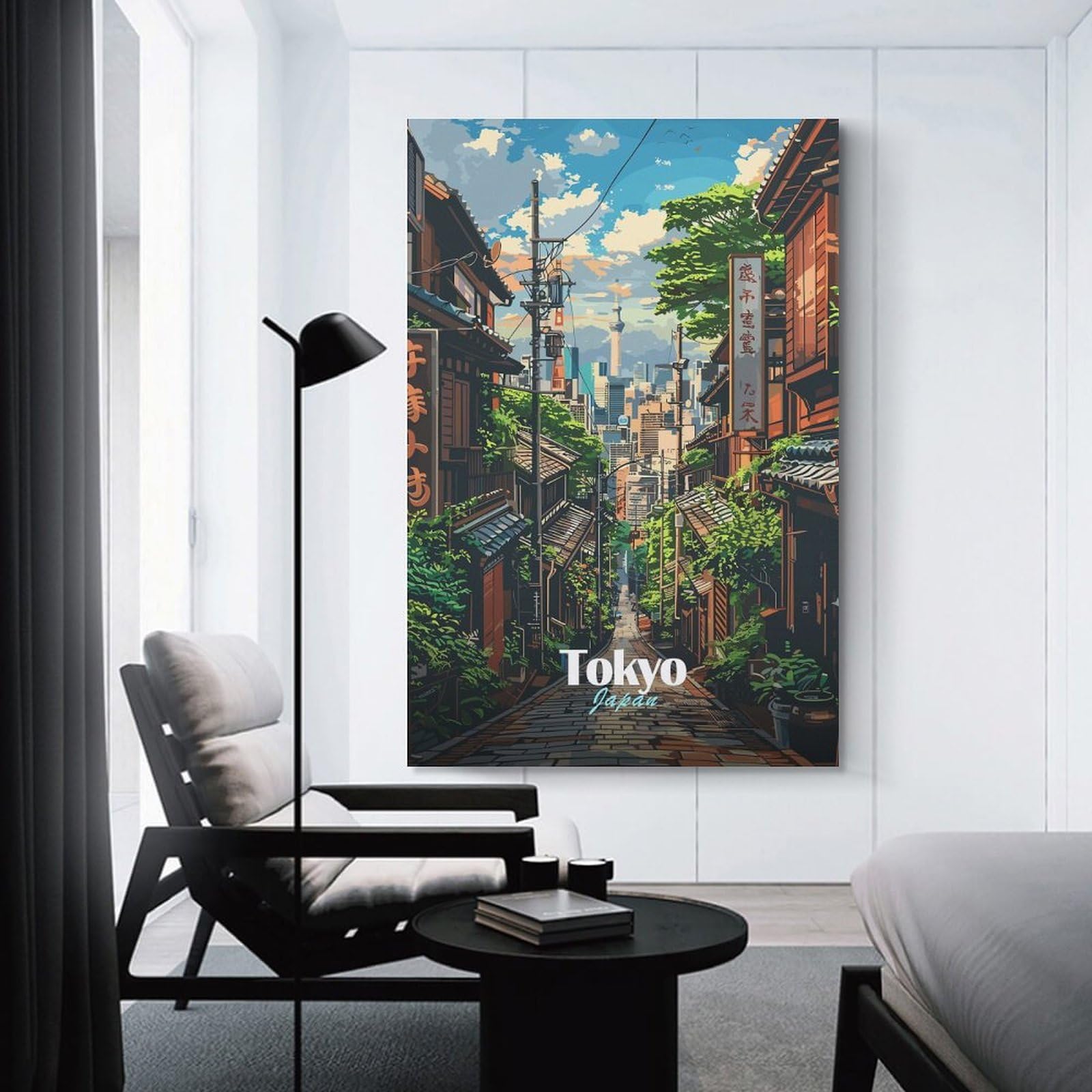 Junmoney Tokyo Street Scene(2) Home Decor Wall Art, 24x36inch(60x90cm), for Wall Displays, Bedrooms Or Room Updates, Ideal for Building A Coordinated Art Wall