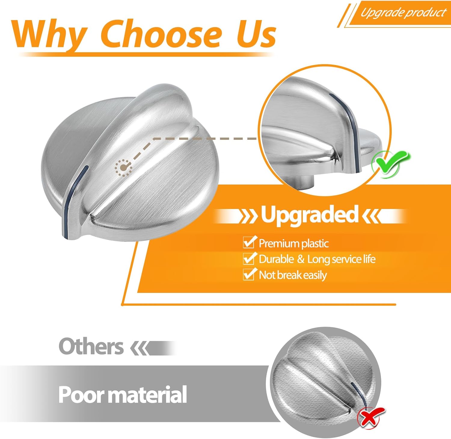 atgestore WB03X43926 183D8269 Stove Knobs Replacement for GE Stove Range Parts WB03K10208 KIP 5E87 GE Profile Stove Cooktop Knobs Plastic Burner Control Knobs 5 Pcs