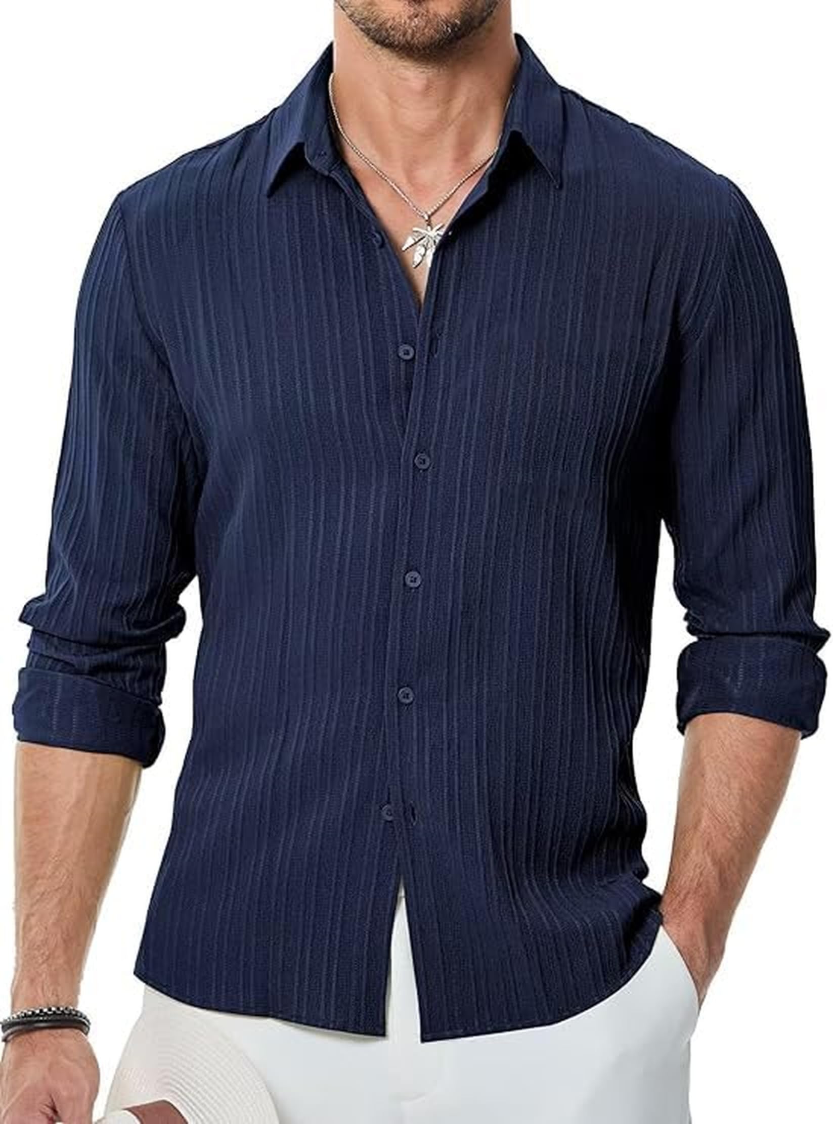 CB-COLEBROOK Camicia in lino uomo camicia casual camicia elegante uomo vestibilità regolare camicia formale camicia uomo camicia formale uomo camicia formale