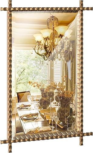 JNFUZ Espejos de baño de 20 x 30 pulgadas para sobre el fregadero, espejo de pared con marco Lron para dormitorio, pasillo y decoración del hogar,