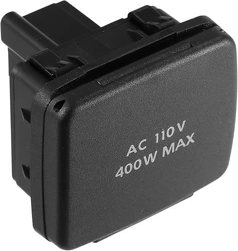 X AUTOHAUX FL3Z-19N236-A Ajuste para Ford F-150 2015 2016 Consola central trasera Toma de corriente 110V 400W Toma de corriente CA trasera