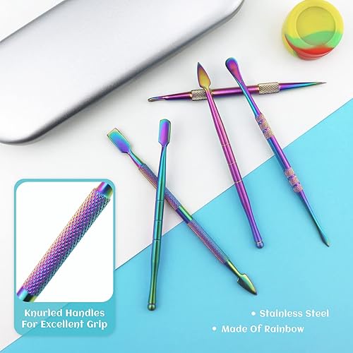 Miniatura 3 de YETOOME Juego de 6 herramientas de tallado de cera con recipiente de silicona de 0.2 fl oz (0.2 fl oz) y funda de metal portátil, herramienta de