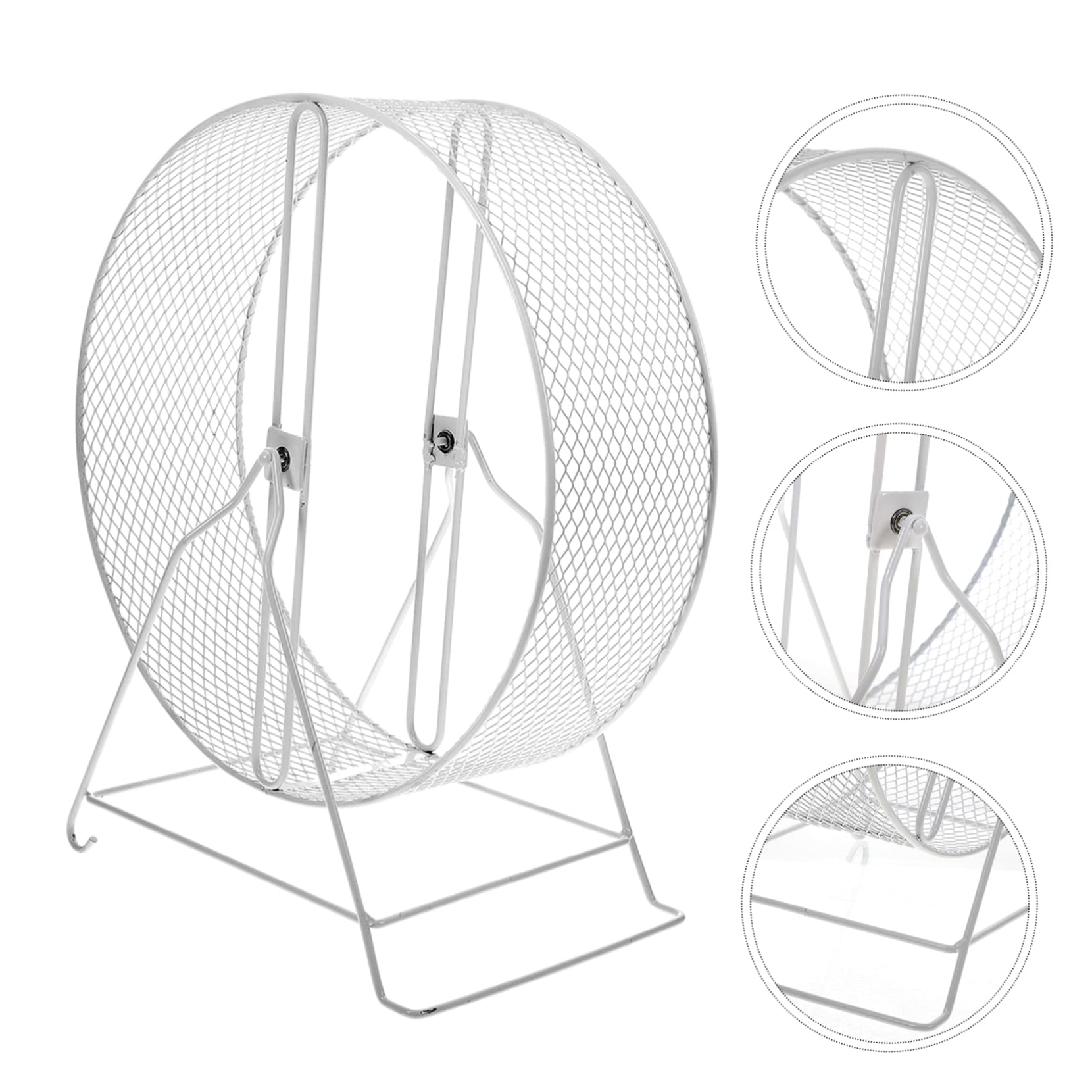 Yardwe Rueda de Ejercicio para Hámster y Erizo, Juguete de Hierro Blanco, Confiable para Correr y Hacer Ejercicio en Casa, Accesorio para Mascotas