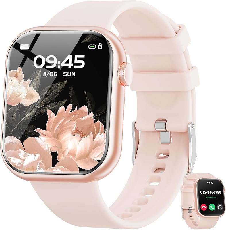 Montre connectée pour homme femme, écran de 1,85 avec appel Bluetooth et réponse mains libres, mont