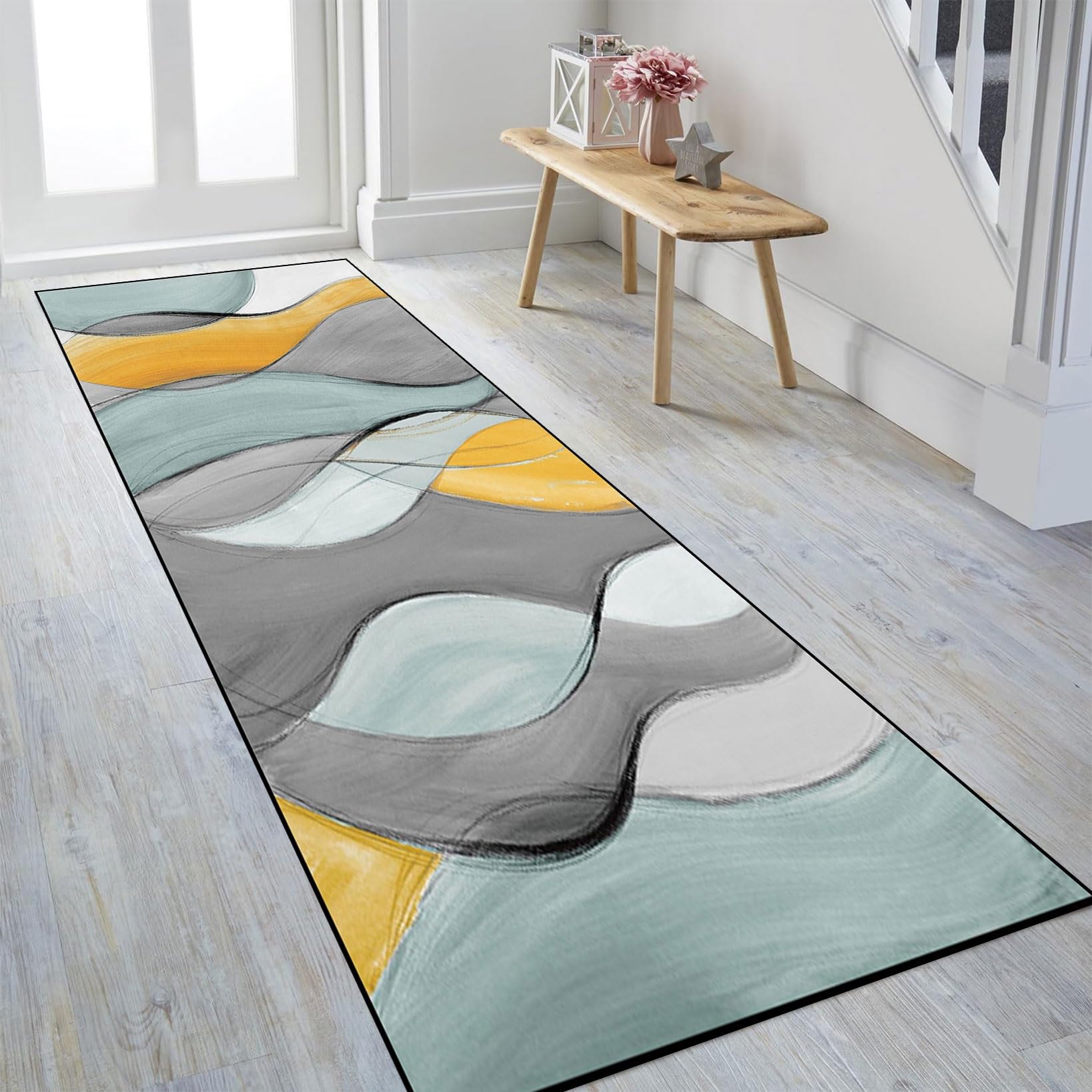 Dywanik Dywanowy 40 x 130 cm Gumowy Spód Dywaniki Wewnętrzne, Chodniki Do Przedpokoju Do Przedpokoju Kuchnia Przedpokój Pralnia, Zmywalny, B