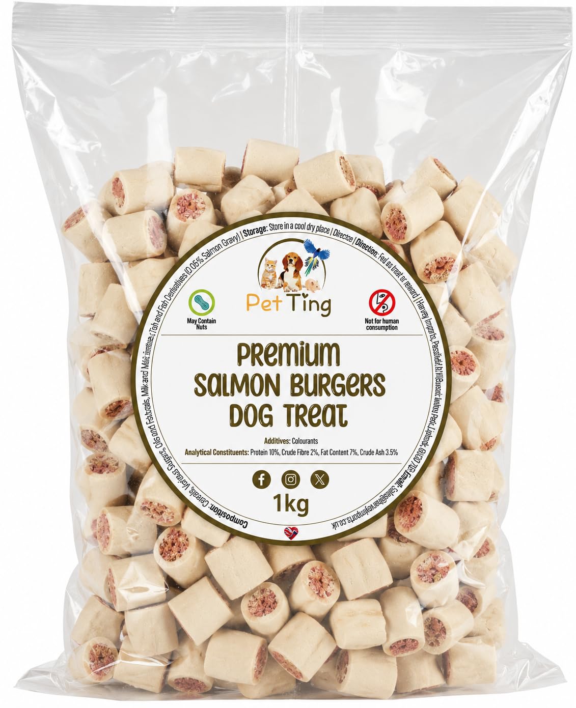 Premium Salmon Burgers Dog Biscuits1kg (Salmon Burgers)