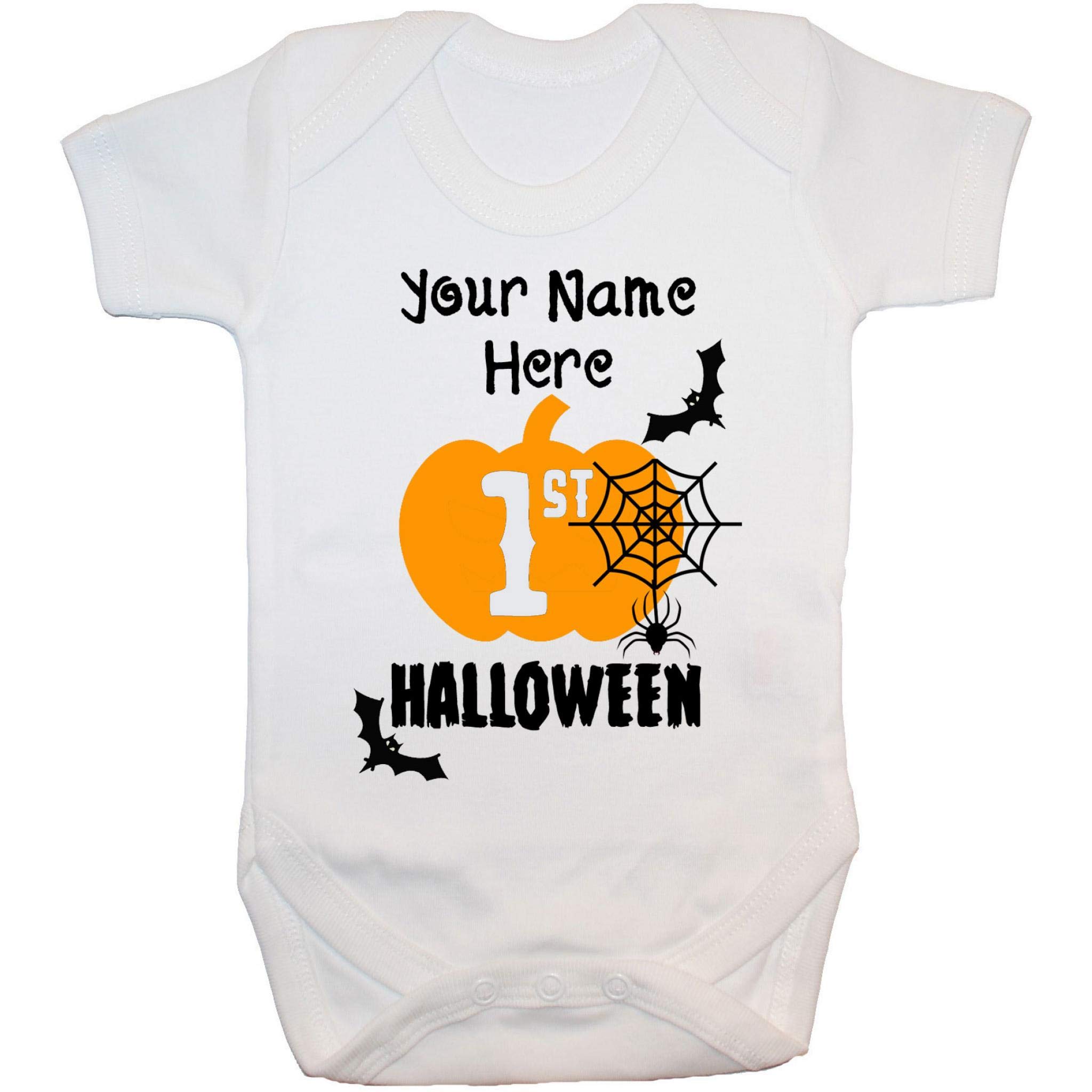 Acce Products Personalised My First Halloween Baby Bodysuit Romper - 0-3 Months - White
