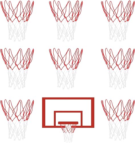 Miniatura 7 de 8 piezas de mini redes de baloncesto de repuesto para llantas de baloncesto de 8 a 10.25 pulgadas, red de baloncesto pequeña de nailon para