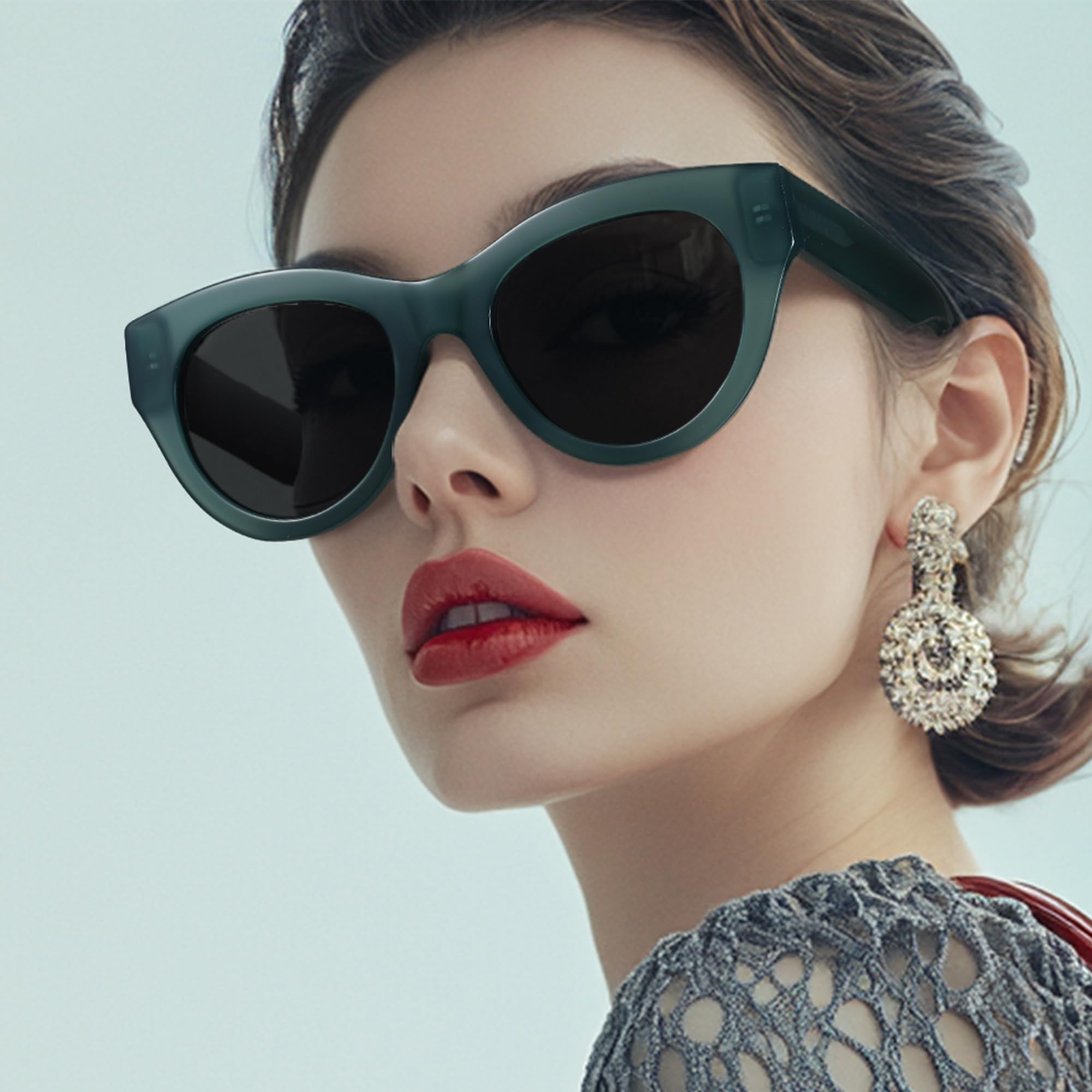 Modne okulary przeciwsłoneczne Cat Eye dla kobiet w stylu retro z oprawką z octanu UV