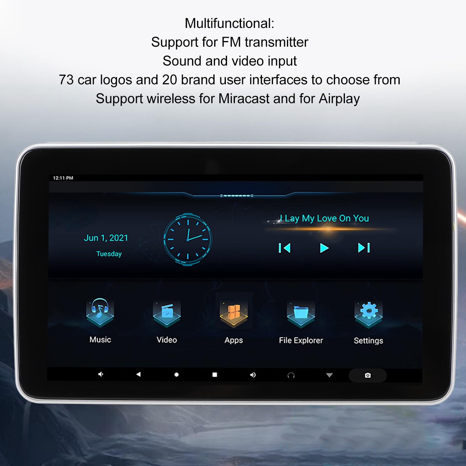 Reproductor de Vídeo para Reposacabezas, Monitor para Reposacabezas de Coche de 10,1 Pulgadas para 9.0, Pantalla Táctil IPS de Alta Definición, 32 GB de ROM, Reproductor de