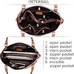 S-ZONE Femmes véritable sac à main en cuir de travail sac de chasse à l'épaule
