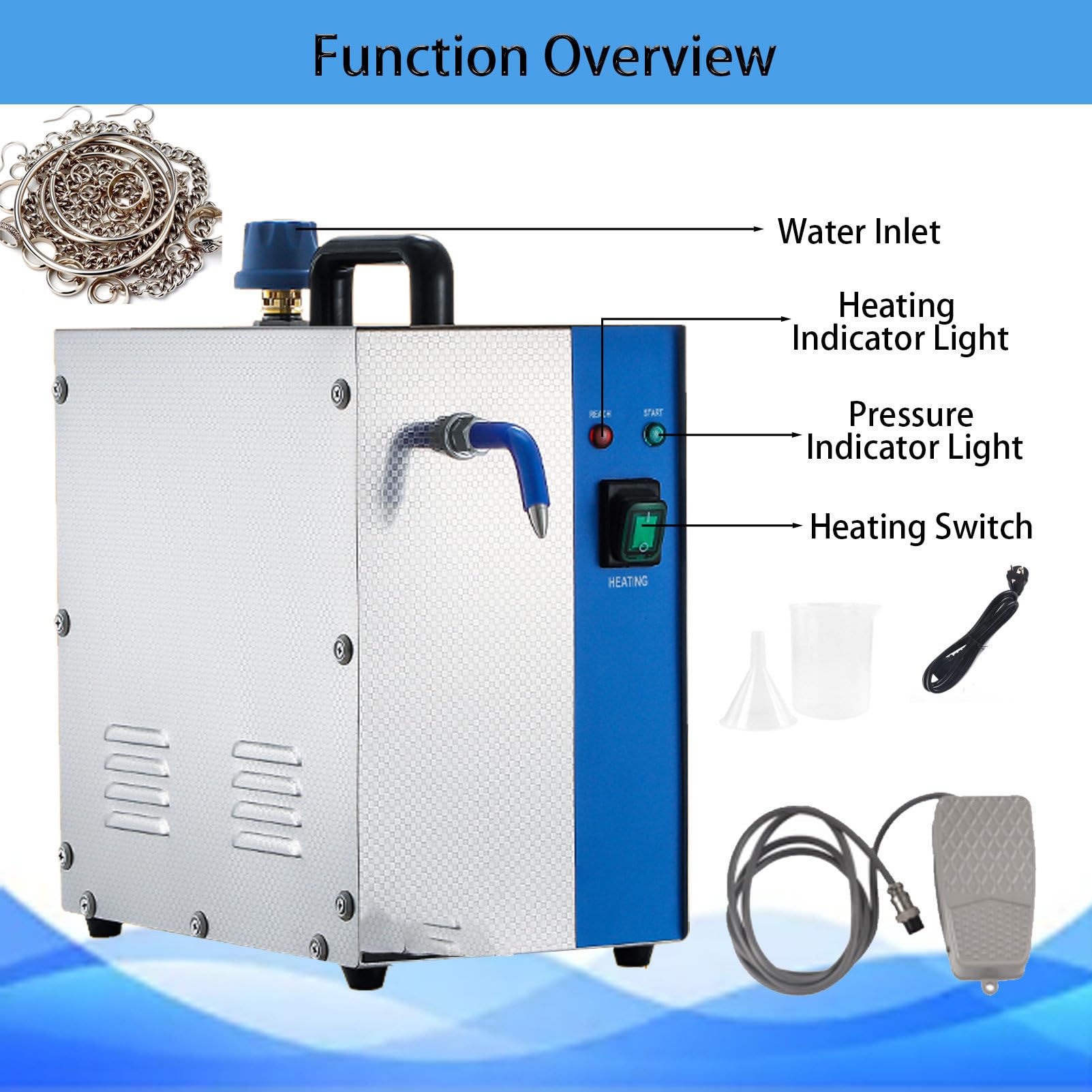 MáQuina Profesional De Limpieza A Vapor para Gemas, MáQuina Profesional De Limpieza A Vapor para Gemas, Oro Y Plata, MáQuina De Limpieza A Vapor para JoyeríA 2L