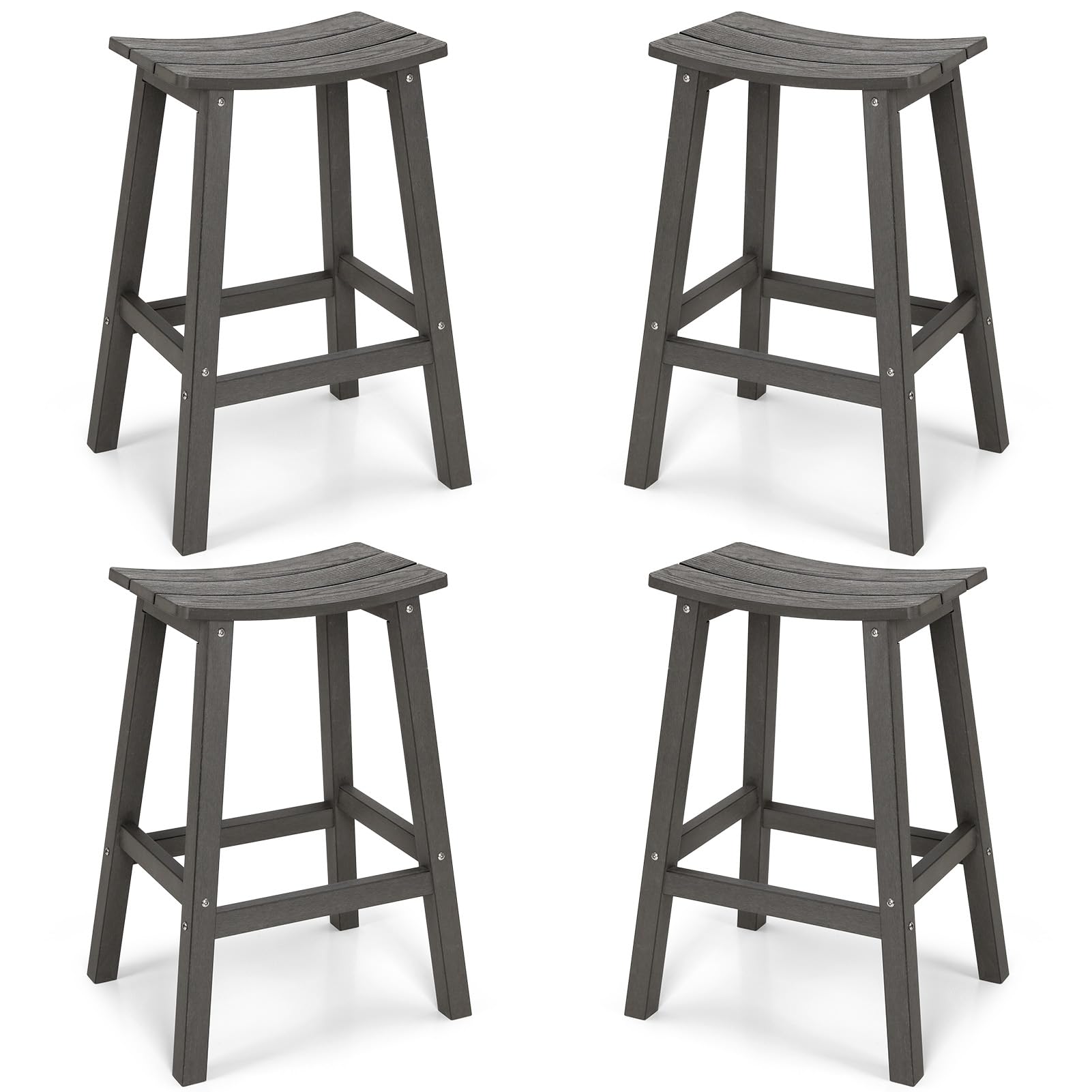 Weatherproof Bar Stools Set of 4, 28" Height Outdoor Bar Stools