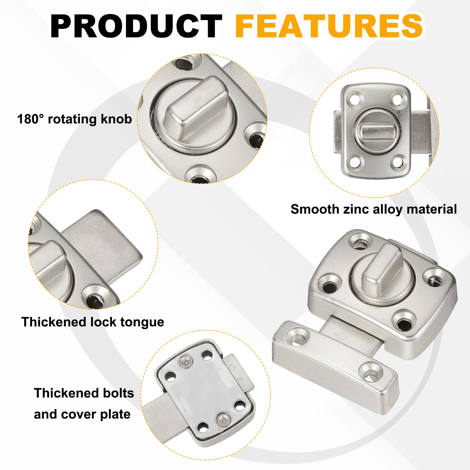PATIKIL 2 Pcs Rotate Bolt Latch - Image 3