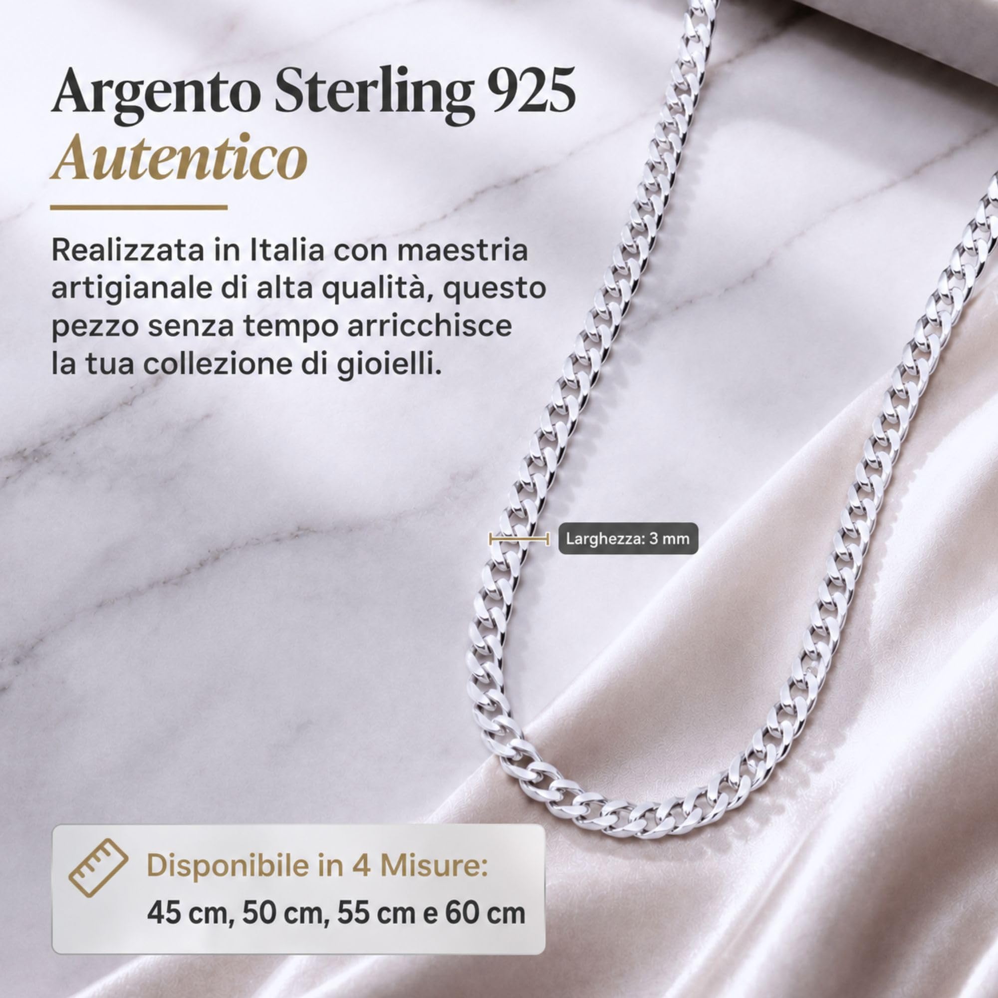 QUADRI - Collana Uomo Argento 925 - Collana Uomo Estiva - Regalo Compleanno