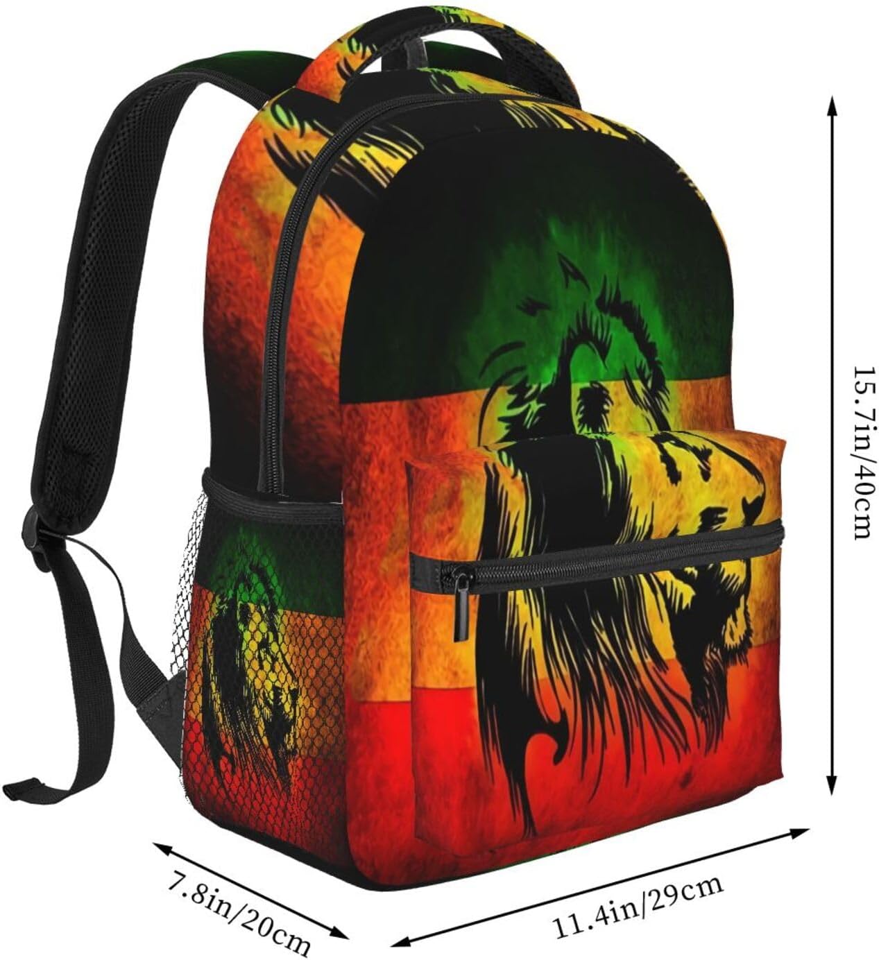 Jamaican Flag Rasta Reggae Judah Lion Backpacks 15in Laptop Backpack Multipurpose Double Shoulder Bag For Men Women Gifts