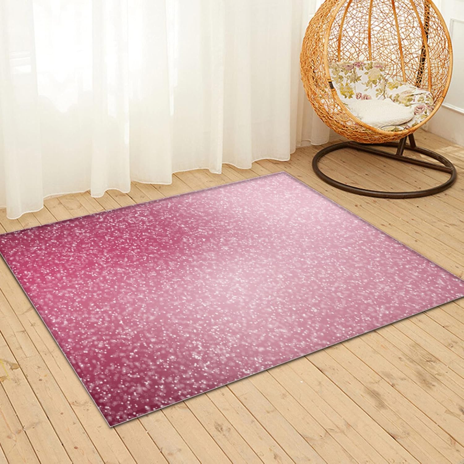 4 x 6 Glitter Grainy Art Design Super Soft Area Rug for Kids Baby Nursery, Kids Girls Nursery Soft Rug Home Decor Rug, Fuzzy Rugs for Nursery