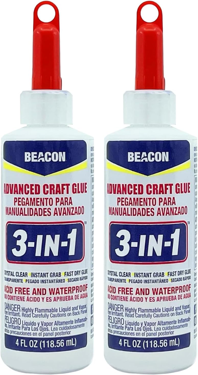 Beacon Adhesives 3-in-1 Advanced Craft Glue 118.56 ml, Dries Crystal Clear (Pack of 2)