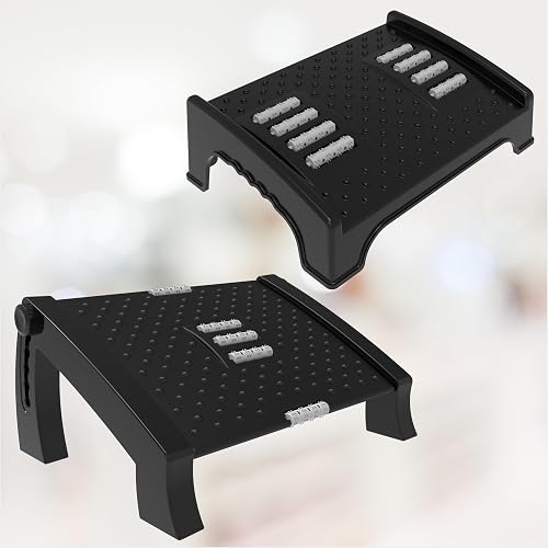 Techhark® Footrest 2pcs Combo for office chair with Massager Texture and Roller leg feet resting stool foot rest Under Desk table for office home foot rester for at Work from home office